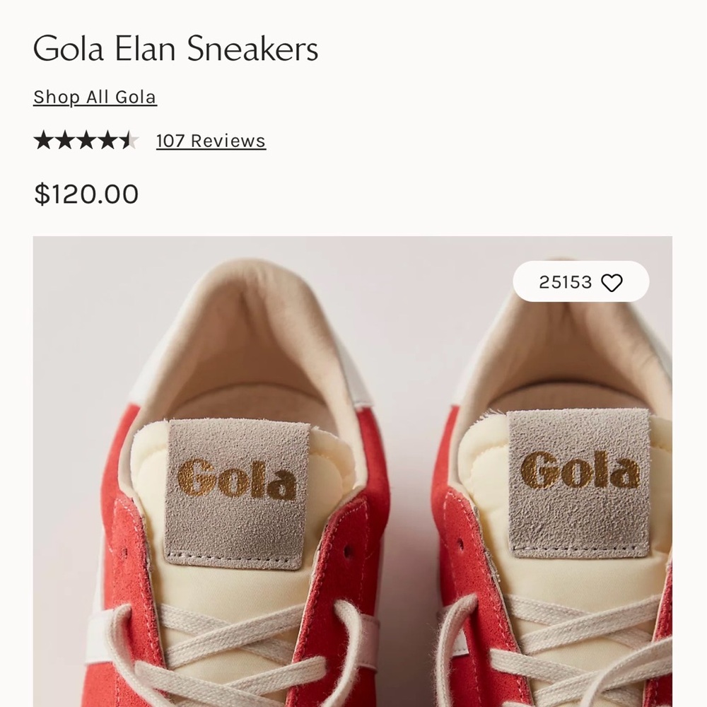 Gola Women's Red and White Sneakers